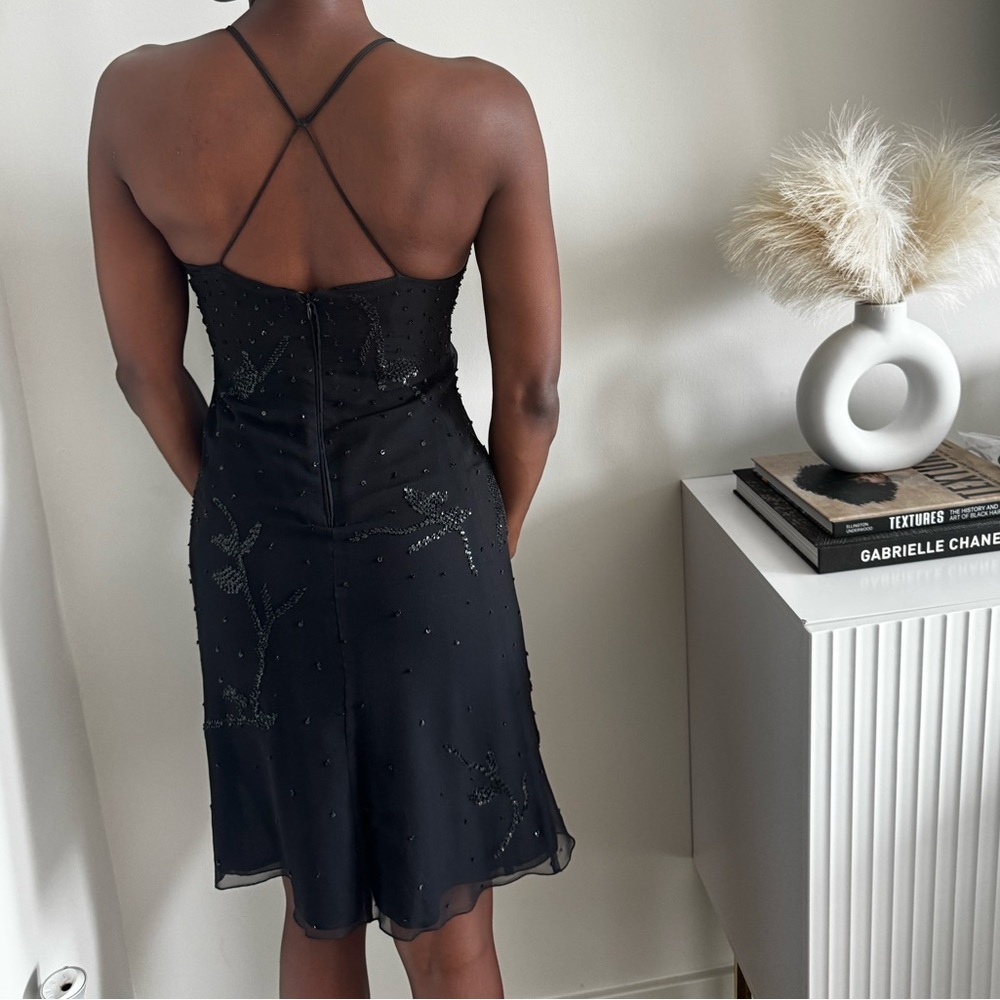 Armani Collezioni Black Sequin Beaded Dress - Picture 2 of 13